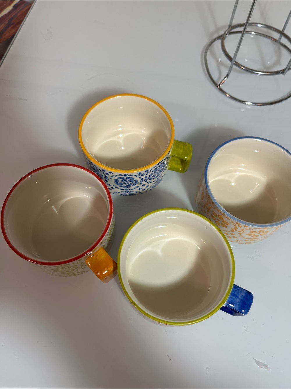 Pier 1 Imports set of four stacking mugs, espresso style (in tree) stoneware - Picture 10 of 14